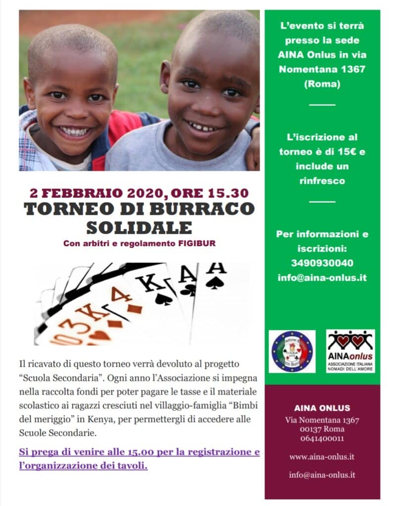 Sesto Torneo di burraco solidale in sede AINA