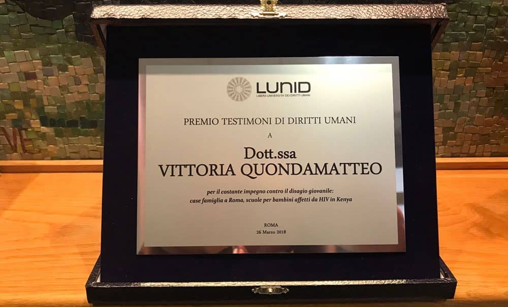 premio Vittoria Quondamatteo come testimone dei diritti umani