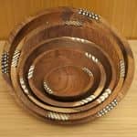 Ciotola tonda con decorazioni in osso